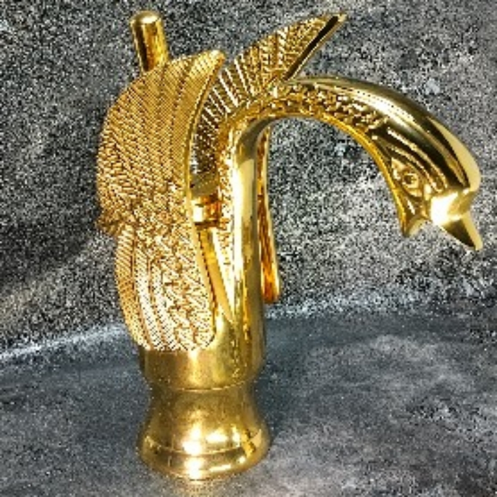 Gold Swan faucet.